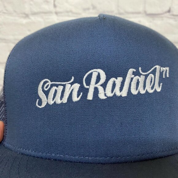 San Rafael Baseball Hat Snapback Cap The Classics by YUPOONG Mesh Back Navy Blue - Picture 5 of 6